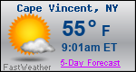 Weather Forecast for Cape Vincent, NY