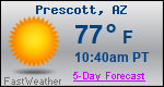 Weather Forecast for Prescott, AZ
