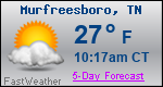 Weather Forecast for Murfreesboro, TN