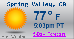 Weather Forecast for Spring Valley, CA