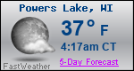 Weather Forecast for Powers Lake, WI