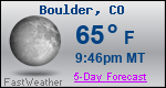 Weather Forecast for Boulder, CO