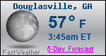 Weather Forecast for Douglasville, GA