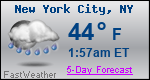 Weather Forecast for New York, NY