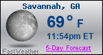 Weather Forecast for Savannah, GA