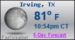 Weather Forecast for Irving, TX