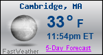Weather Forecast for Cambridge, MA