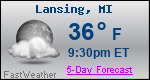 Weather Forecast for Lansing, MI
