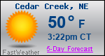 Weather Forecast for Cedar Creek, NE
