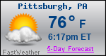 Weather Forecast for Pittsburgh, PA