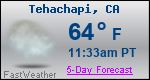 Weather Forecast for Tehachapi, CA