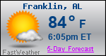 Weather Forecast for Franklin, AL