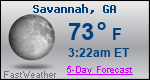 Weather Forecast for Savannah, GA