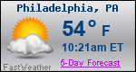 Weather Forecast for Philadelphia, PA