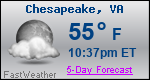 Weather Forecast for Chesapeake, VA