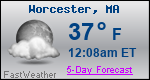 Weather Forecast for Worcester, MA