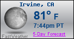 Weather Forecast for Irvine, CA
