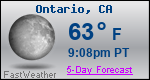 Weather Forecast for Ontario, CA