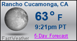 Weather Forecast for Rancho Cucamonga, CA