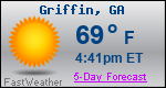 Weather Forecast for Griffin, GA
