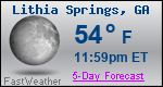 Weather Forecast for Lithia Springs, GA
