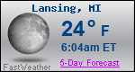 Weather Forecast for Lansing, MI