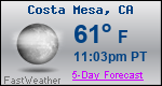 Weather Forecast for Costa Mesa, CA