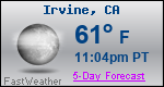 Weather Forecast for Irvine, CA