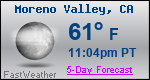 Weather Forecast for Moreno Valley, CA