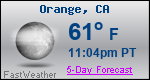 Weather Forecast for Orange, CA
