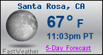 Weather Forecast for Santa Rosa, CA