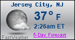 Weather Forecast for Jersey City, NJ