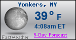 Weather Forecast for Yonkers, NY