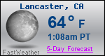 Weather Forecast for Lancaster, CA