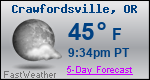 Weather Forecast for Crawfordsville, OR