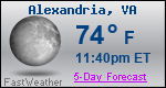 Weather Forecast for Alexandria, VA