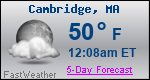 Weather Forecast for Cambridge, MA