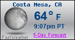 Weather Forecast for Costa Mesa, CA