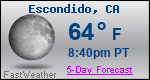 Weather Forecast for Escondido, CA