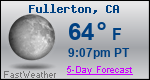 Weather Forecast for Fullerton, CA