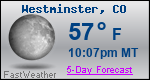 Weather Forecast for Westminster, CO