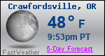 Weather Forecast for Crawfordsville, OR