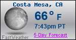 Weather Forecast for Costa Mesa, CA