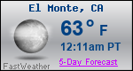 Weather Forecast for El Monte, CA