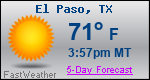 Weather Forecast for El Paso, TX