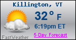 Weather Forecast for Killington, VT