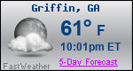 Weather Forecast for Griffin, GA
