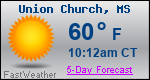 Weather Forecast for Union Church, MS