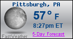 Weather Forecast for Pittsburgh, PA