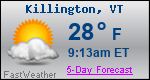 Weather Forecast for Killington, VT